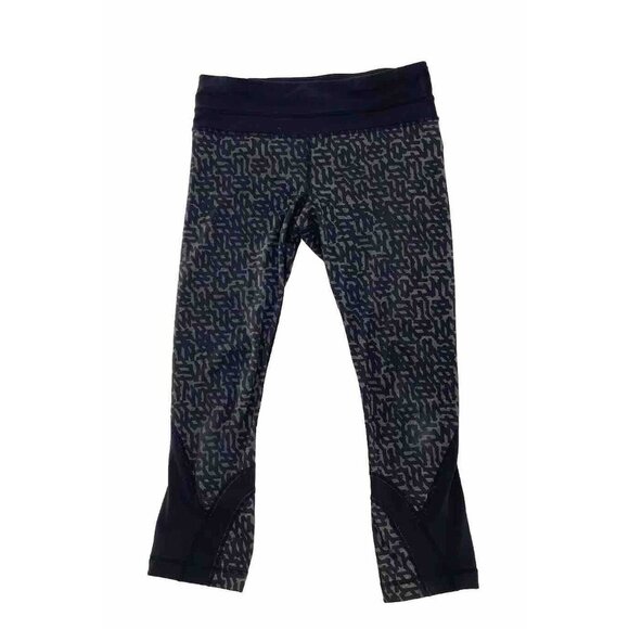 Lululemon Run Inspire Crop II Block It Pocket Luxtreme Heathered Net Pot Black 6 - Picture 3 of 13